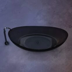 Isla 71 Inch Transparent Double Slipper Solid Surface Freestanding Tub - Black -A&E BATH & SHOWER Shop rmtw8618 71 blk top 6wvuiiscwqalezlm