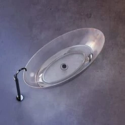 Floki 67 Inch Transparent Double Ended Solid Surface Freestanding Tub - Clear -A&E BATH & SHOWER Shop rmtw8863 67 cl top byqsja9f8utwgkty