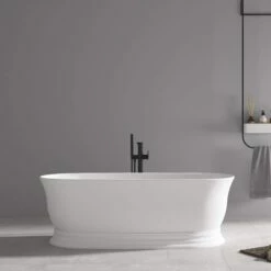 Fleur 71 Inch Resin Double Ended Matte Pedestal Tub