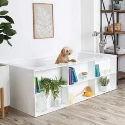 Lieke Shelved Acrylic Freestanding Bathtub -A&E BATH & SHOWER Shop rmtwo3 life dog2