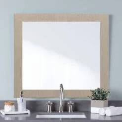 36 Inch Vanity Mirror - Light Oak