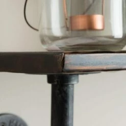 Industrial Collection Bathroom Shelf - Solid Wood Red Oak / Metal -A&E BATH & SHOWER Shop rmvshelf br detail 2