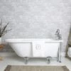 Heritage 60 Inch Cast Iron Clawfoot Tub Package With British Telephone Faucet With Fixtures - White / Chrome Feet & Fixtures
