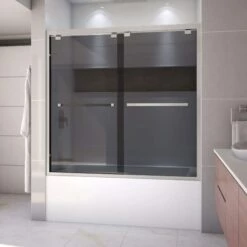 DreamLine Encore 56-60 Inch W X 58 Inch H Semi Frameless Bypass Sliding Tub Door