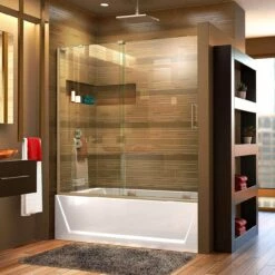DreamLine Mirage X 56-60 Inch W X 58 Inch H Frameless Sliding Tub Door 15 DreamLine Mirage X 56-60 Inch W X 58 Inch H Frameless Sliding Tub Door -A&E BATH & SHOWER Shop shdr 1960580l 04 life