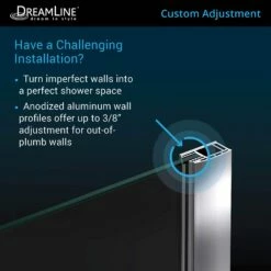 DreamLine Aqua 56-60 Inch W X 58 Inch H Frameless Hinged Tub Door With Extender Panel -A&E BATH & SHOWER Shop shdr 3148586 ex custom adj
