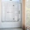 DreamLine Aqua 56-60 Inch W X 58 Inch H Frameless Hinged Tub Door With Extender Panel -A&E BATH & SHOWER Shop shdr 3148586 ex s life