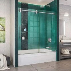 DreamLine Enigma XO 55-59 Inch W X 62 Inch H Fully Frameless Sliding Tub Door -A&E BATH & SHOWER Shop shdr 61606220 07 life1