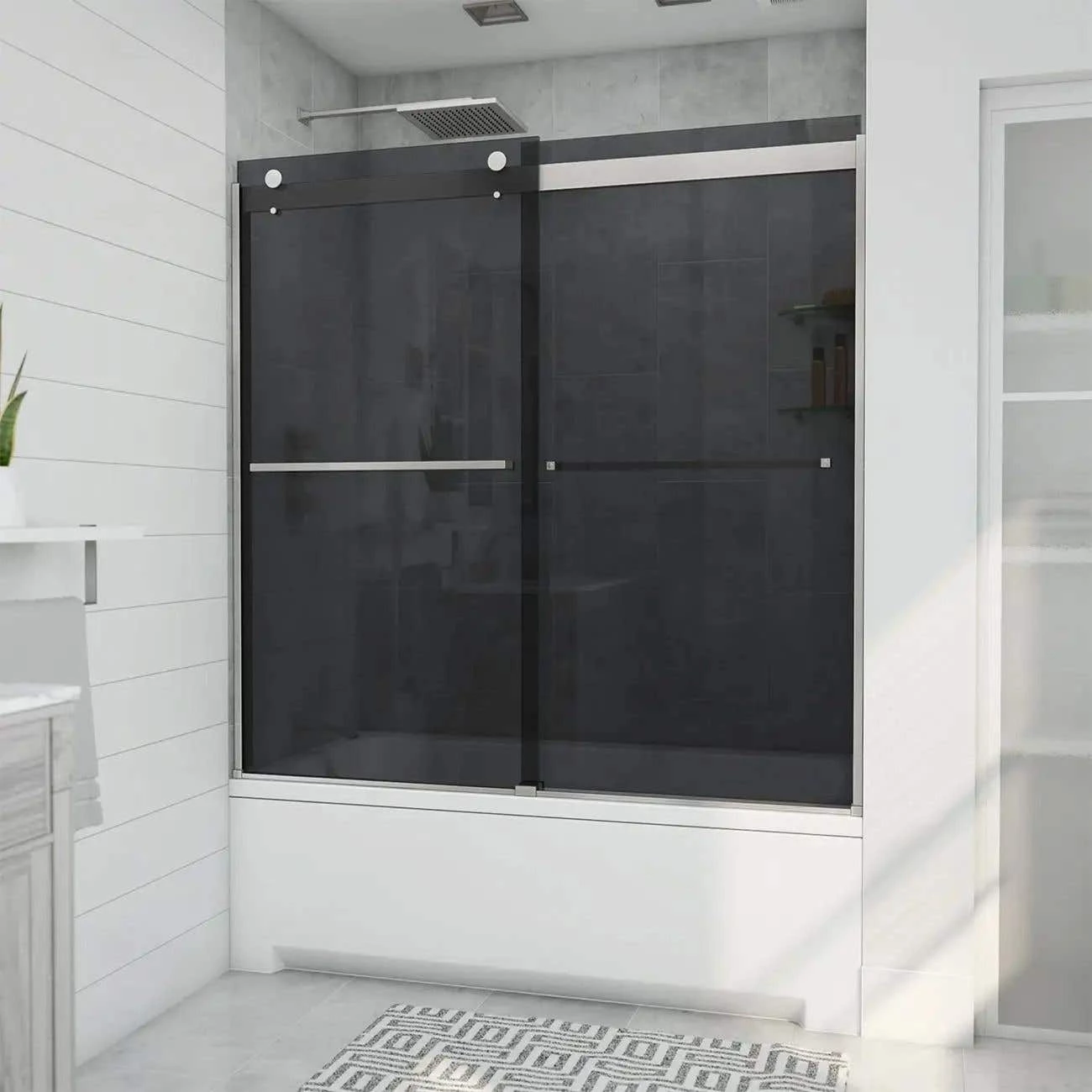 DreamLine Sapphire 56-60 Inch W X 60 Inch H Semi Frameless Bypass Tub Door 3 DreamLine Sapphire 56-60 Inch W X 60 Inch H Semi Frameless Bypass Tub Door