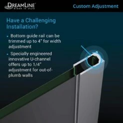 DreamLine Mirage X 56-60 Inch W X 58 Inch H Frameless Sliding Tub Door 19 DreamLine Mirage X 56-60 Inch W X 58 Inch H Frameless Sliding Tub Door -A&E BATH & SHOWER Shop shdr mirage x custom adj