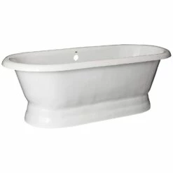 Majesty Acrylic Double Ended Pedestal Tub - No Faucet Drillings -A&E BATH & SHOWER Shop side restoria 1