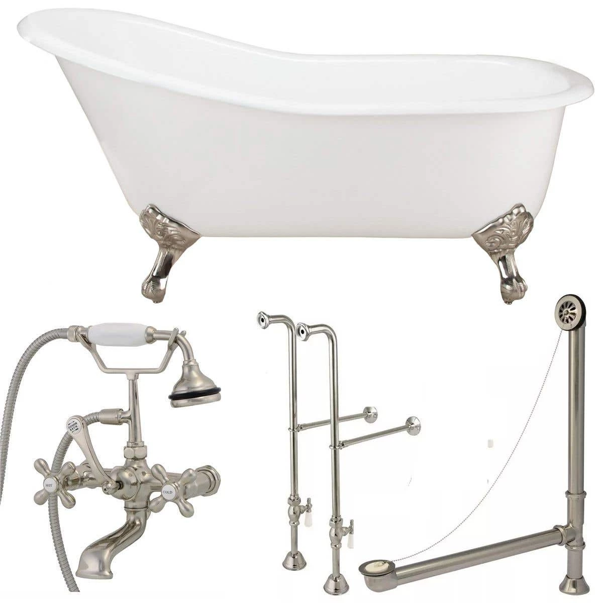 Charlotte 60 Inch Cast Iron Slipper Clawfoot Tub Package 6 Charlotte 60 Inch Cast Iron Slipper Clawfoot Tub Package - Image 4