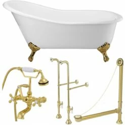 Charlotte 60 Inch Cast Iron Slipper Clawfoot Tub Package 14 Charlotte 60 Inch Cast Iron Slipper Clawfoot Tub Package -A&E BATH & SHOWER Shop tubset14pbpb 1