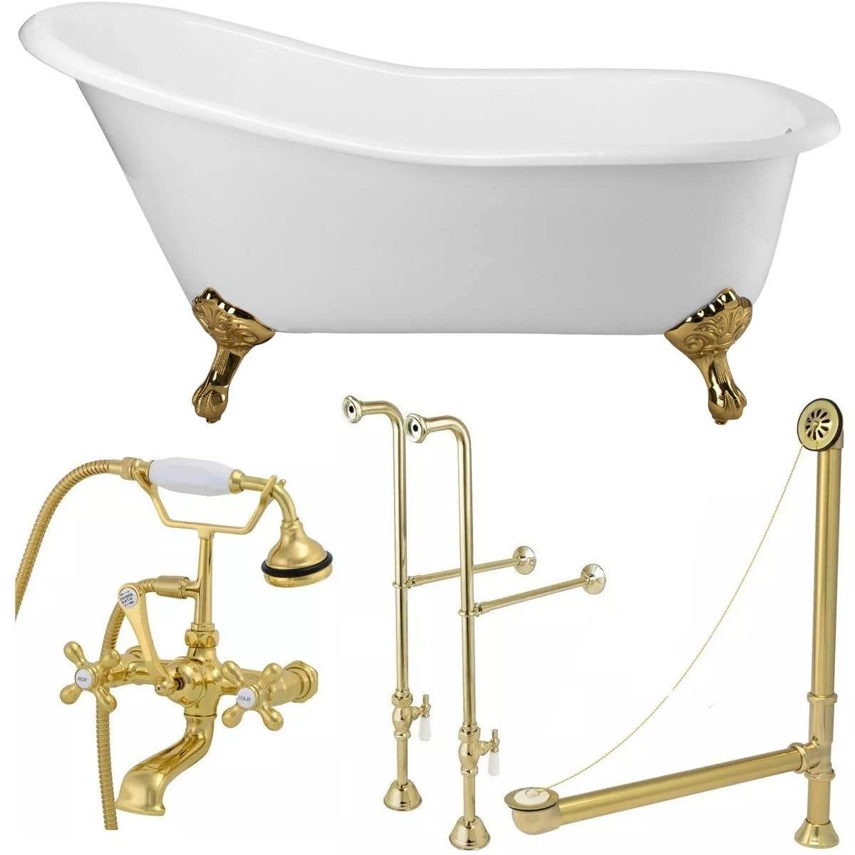 Charlotte 60 Inch Cast Iron Slipper Clawfoot Tub Package 7 Charlotte 60 Inch Cast Iron Slipper Clawfoot Tub Package - Image 5