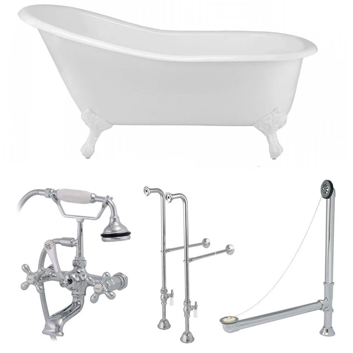 Charlotte 60 Inch Cast Iron Slipper Clawfoot Tub Package 8 Charlotte 60 Inch Cast Iron Slipper Clawfoot Tub Package - Image 6