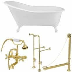 Charlotte 60 Inch Cast Iron Slipper Clawfoot Tub Package 17 Charlotte 60 Inch Cast Iron Slipper Clawfoot Tub Package -A&E BATH & SHOWER Shop tubset14whpb 2