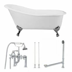 Charlotte Cast Iron Slipper Clawfoot Tub Package -A&E BATH & SHOWER Shop tubset16cpcp 1