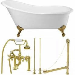 Charlotte Cast Iron Slipper Clawfoot Tub Package -A&E BATH & SHOWER Shop tubset16pbpb 1 1
