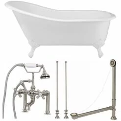 Charlotte Cast Iron Slipper Clawfoot Tub Package