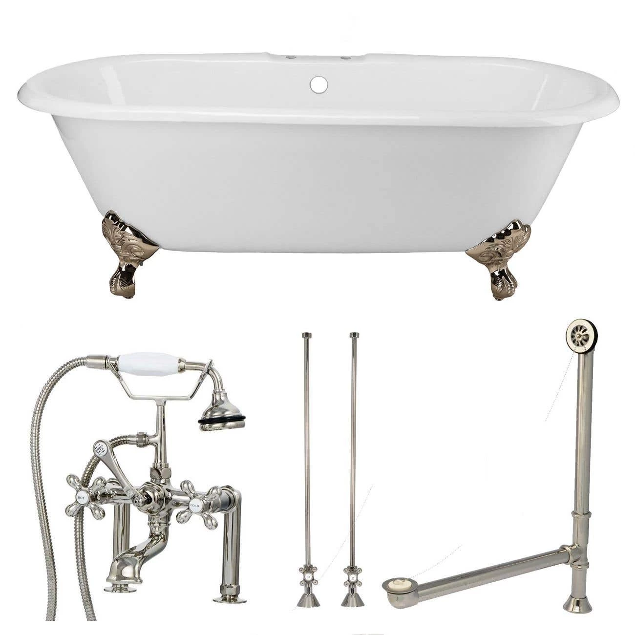 Cambridge Cast Iron Double Ended Clawfoot Tub Package - Rim Faucet Drillings 6 Cambridge Cast Iron Double Ended Clawfoot Tub Package - Rim Faucet Drillings - Image 4