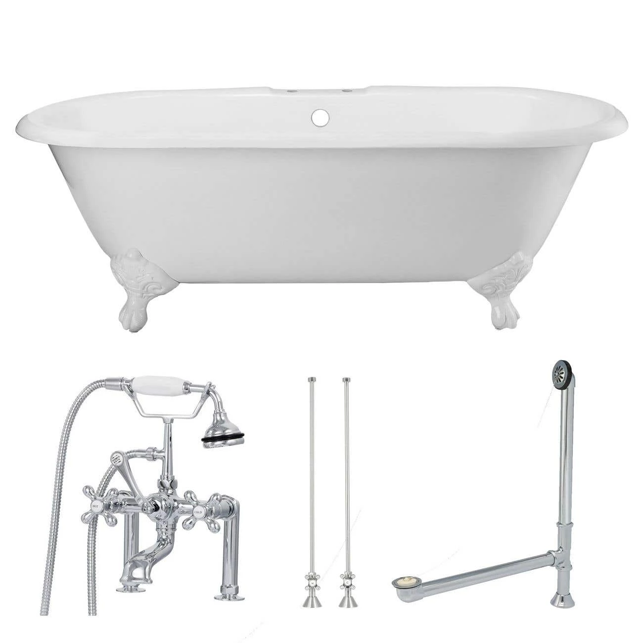 Cambridge Cast Iron Double Ended Clawfoot Tub Package - Rim Faucet Drillings 7 Cambridge Cast Iron Double Ended Clawfoot Tub Package - Rim Faucet Drillings - Image 5