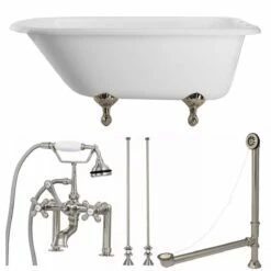 Heritage Cast Iron Classic Clawfoot Tub Package 10 Heritage Cast Iron Classic Clawfoot Tub Package -A&E BATH & SHOWER Shop tubset27bnbn 1