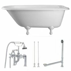 Heritage Cast Iron Classic Clawfoot Tub Package 13 Heritage Cast Iron Classic Clawfoot Tub Package -A&E BATH & SHOWER Shop tubset27whcp 1