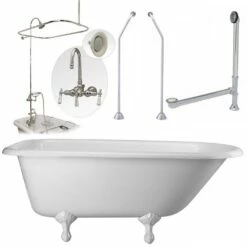 Heritage 60 Inch Cast Iron Classic Clawfoot Tub Package