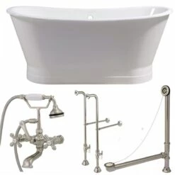 Devon 67 Inch Cast Iron Double Ended Skirted Tub Package -A&E BATH & SHOWER Shop tubsetb bn 1