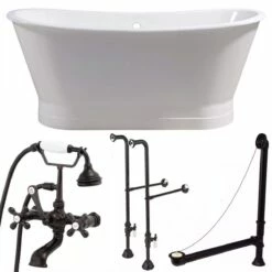 Devon 67 Inch Cast Iron Double Ended Skirted Tub Package -A&E BATH & SHOWER Shop tubsetb orb 1