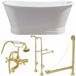 Devon 67 Inch Cast Iron Double Ended Skirted Tub Package -A&E BATH & SHOWER Shop tubsetb pb 1
