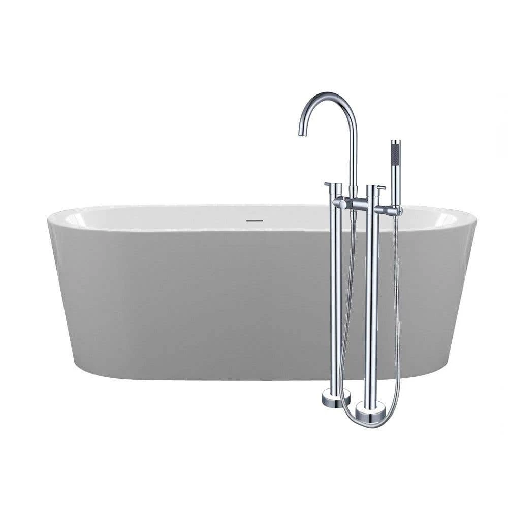 Wyatt 67 Inch Acrylic Double Ended Freestanding Tub Package 3 Wyatt 67 Inch Acrylic Double Ended Freestanding Tub Package