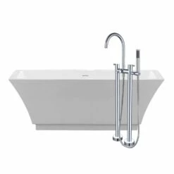 Asher 66 Inch Acrylic Double Ended Freestanding Tub Package