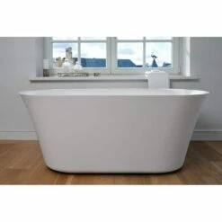 Tulip Solid Surface Double Ended Freestanding Tub - No Faucet Drillings