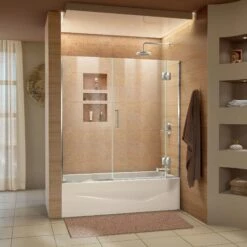 DreamLine Unidoor-X 58-58 1/2 In. W X 58 In. H Frameless Hinged Tub Door