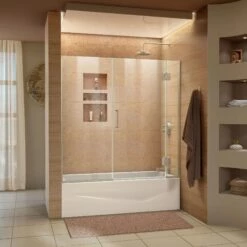 DreamLine Unidoor-X 58-58 1/2 In. W X 58 In. H Frameless Hinged Tub Door -A&E BATH & SHOWER Shop unidoorx tub door 04 72 wm 11 16 7bbymezuyaepdysi