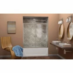 DreamLine Visions 56-60 In. W X 58 In. H Semi-Frameless Sliding Tub Door -A&E BATH & SHOWER Shop visions tub door rs11 60d 04 wb zlz2vhfpzzn8i2md